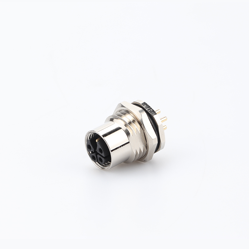 M12面板式法蘭板前K孔型PCB，電源型