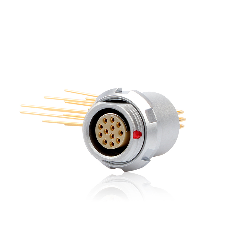 F系列Z13外固定半月環(huán)定位90°彎角針芯插座