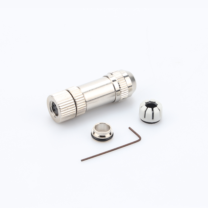 M8組裝式金屬屏蔽孔型插頭,防水IP67